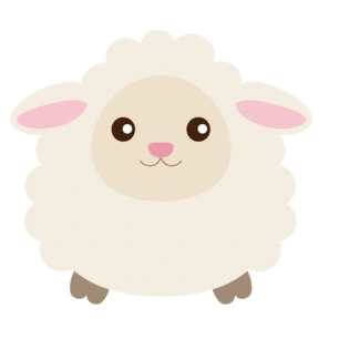 卡通简约圆形小绵羊