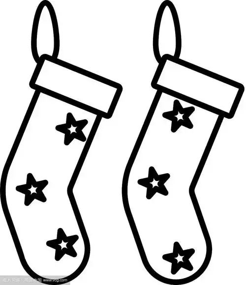 圣诞袜图标在一个简单的风格上的白色