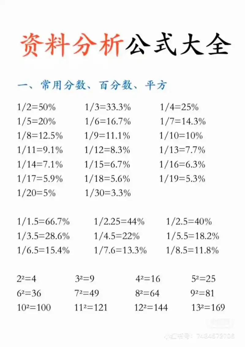 资料分析公式大全.#公务员考试 #国考 #公考上岸 #考公之 - 抖音