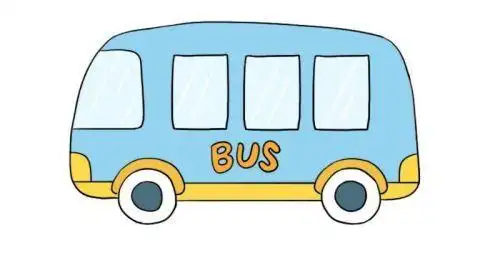 彩色公交车简笔画怎么画可爱又美丽公交车简笔画教学带步骤