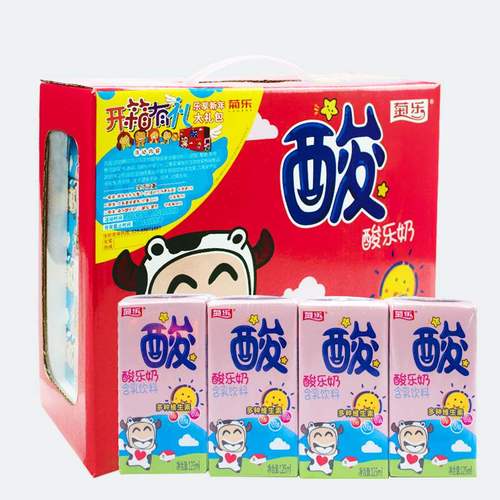 酸奶儿童菊乐含乳饮料酸乐125mlx24礼盒盒装版整箱包酸奶