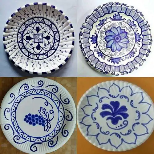 儿童青花瓷盘子简单,青花瓷盘子画简单 幼儿-图片大观-奇异网