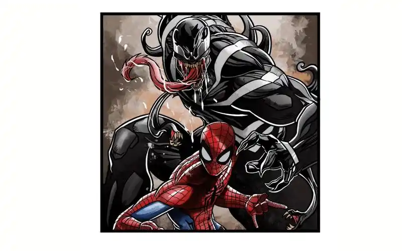 爸爸画的毒液和蜘蛛侠vs我画的毒液和蜘蛛侠