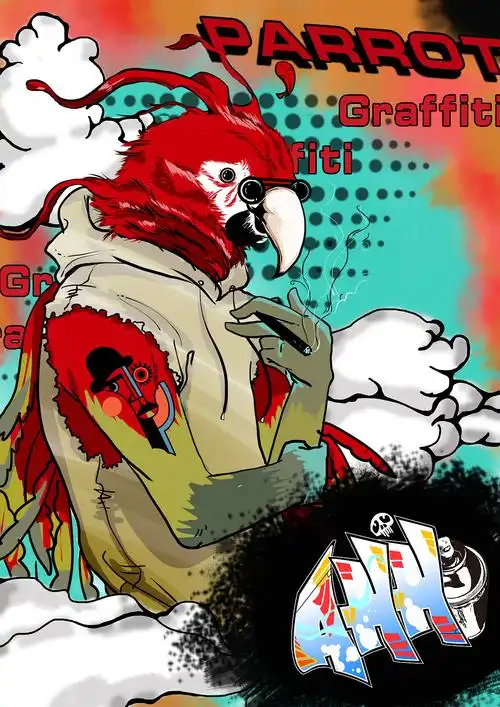 动物嘻哈系列插画设计