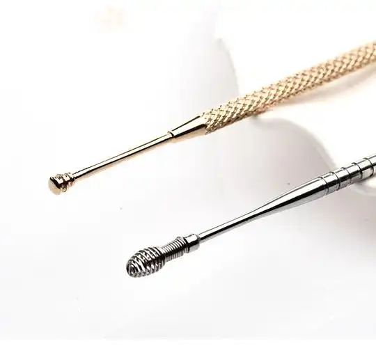 木丁丁2只装挖掏耳勺成人不锈钢双头螺旋两用采工具清洁套装神器_不