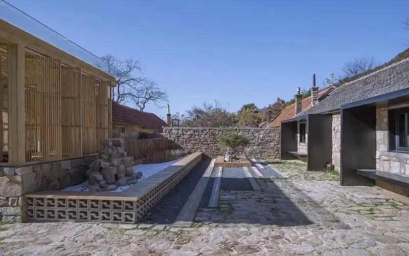 民宿软装设计效果图 #民宿案例 王家疃村柿园民宿,威海 树,木,山,石