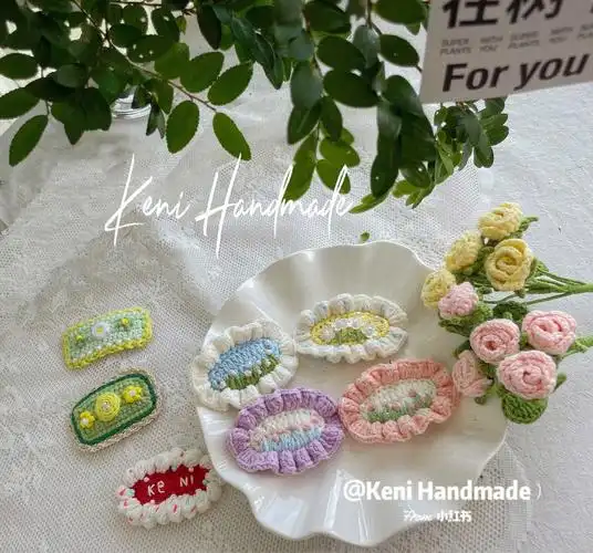 钩织  #钩针  #发夹  #刺绣发夹  #手工发夹  #刺绣  #手工 #钩针