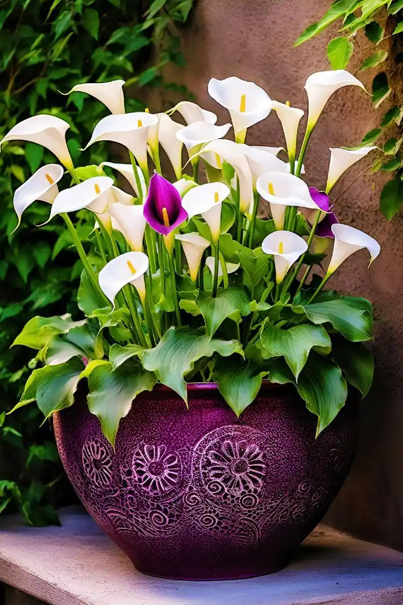 白色马蹄莲的花语是:至死不渝,忠贞不渝的爱.#抖音图文来了# - 抖音