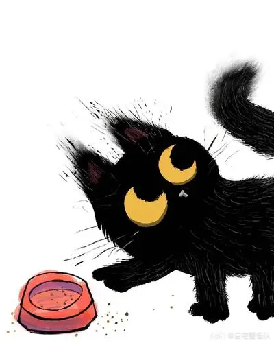 一组超萌可爱炸毛小黑猫,了解一下(art. 来自自宅警备队 - 大神