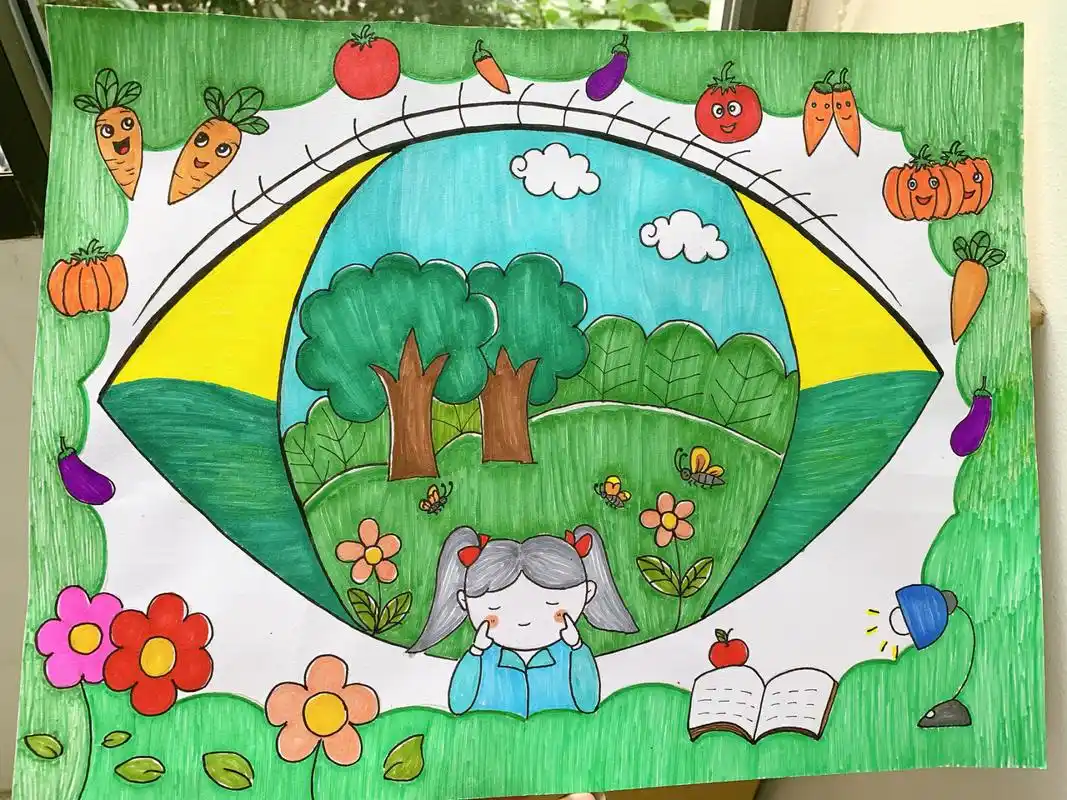 爱眼护眼主题画98 保护视力 从我做起.