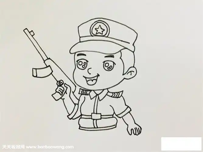 狙击手简笔画特种兵怎么画特种兵简笔画步骤图特警简笔画怎么画 特警