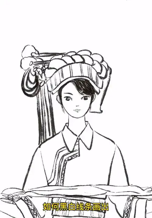 如何简单画一个怒族姑娘