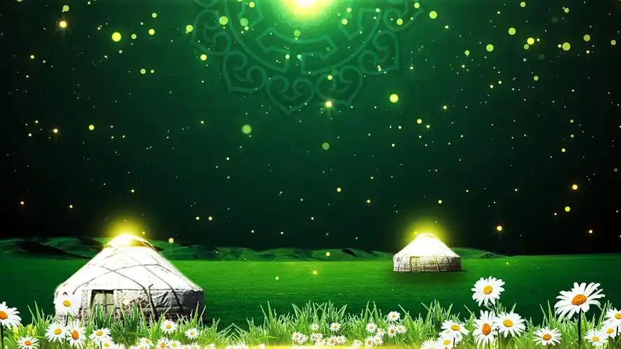 4k蒙古包草原蒙古舞背景视频草原背景