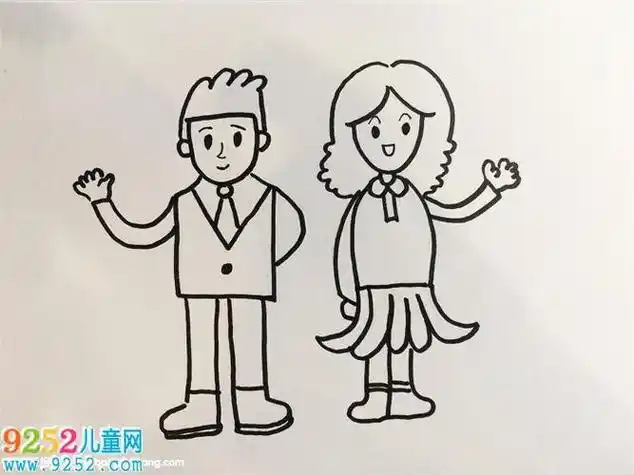 爸爸和妈妈还有我的简笔画父母爱情的简笔画简笔画给爸爸妈妈画像彩色