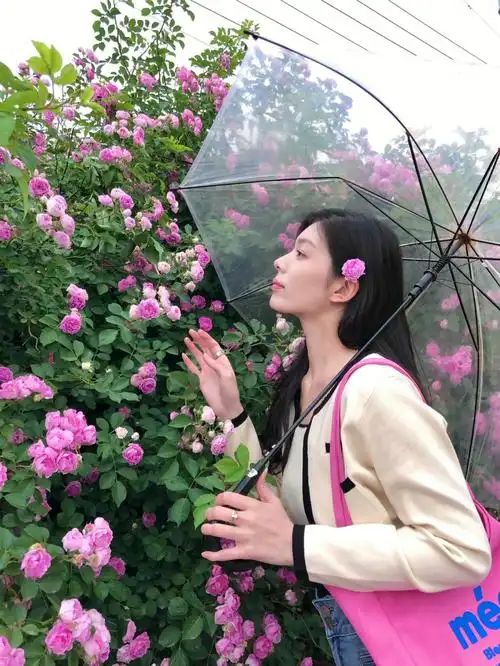 蔷薇花拍照姿势大全