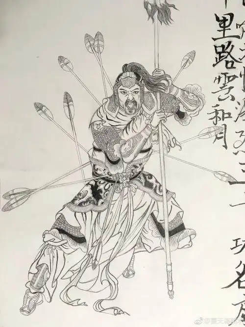 三国白描人物