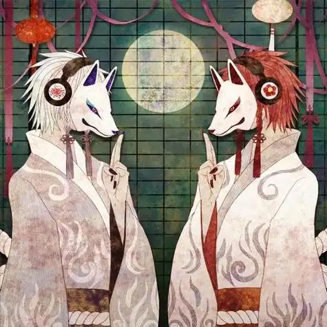 狐狸面具头像情侣头像图片大全