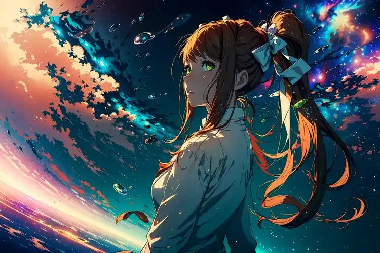 唯美梦幻星空 ai 心跳文学部 莫妮卡沉思 4k壁纸_4k动漫图片高清壁纸