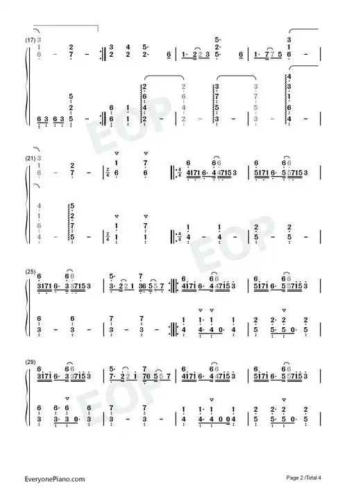 bergentrückung-asgore-undertale-传说之下双手简谱预览2