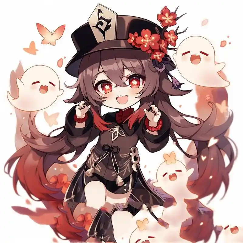 动漫头像 | 原神·q版胡桃 旅行者,要不要加入往生堂呀?