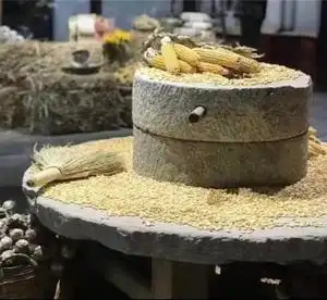 老式石磨手推石磨子老石头磨盘磨片整套青石农村老旧石器摆件特大