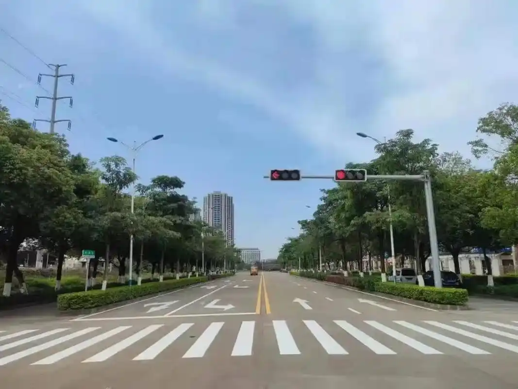 有了斑马线红绿灯这条马路安全了