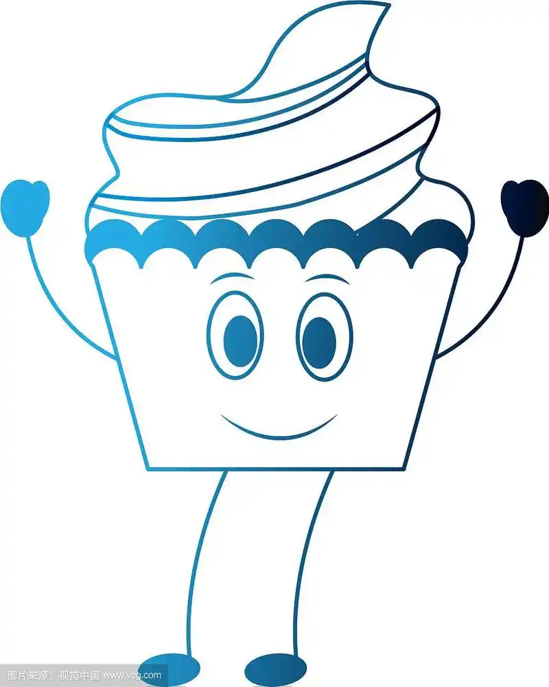 快乐纸杯蛋糕卡哇伊甜蜜吉祥物设计形象