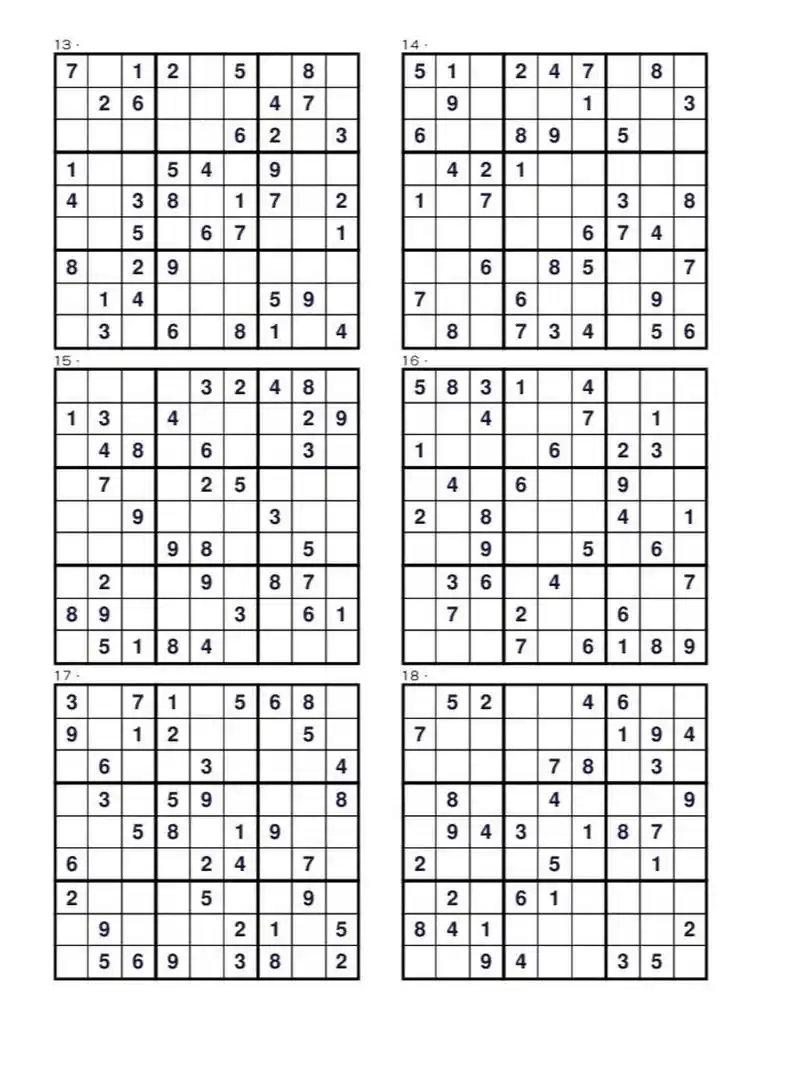 数独入门—儿童数独游戏九宫格 数独入门,可以练一练