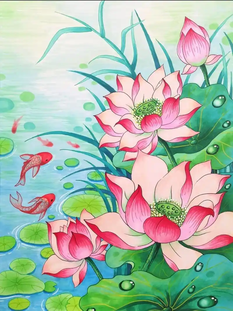 荷花主题创意画,马克笔零基础绘画系统课程 马克笔零基础绘画系统课程