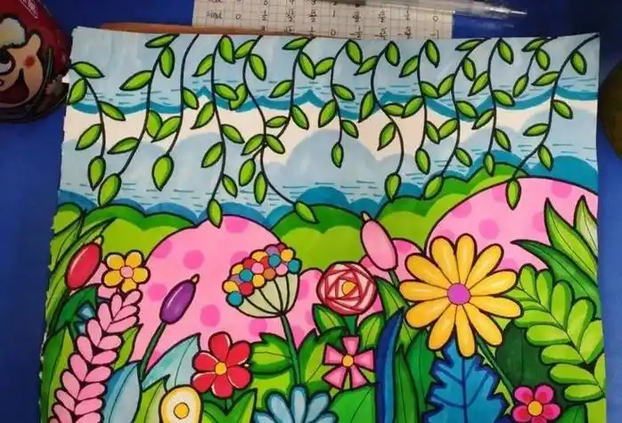 春天简笔画彩色美丽的春天简笔画彩色