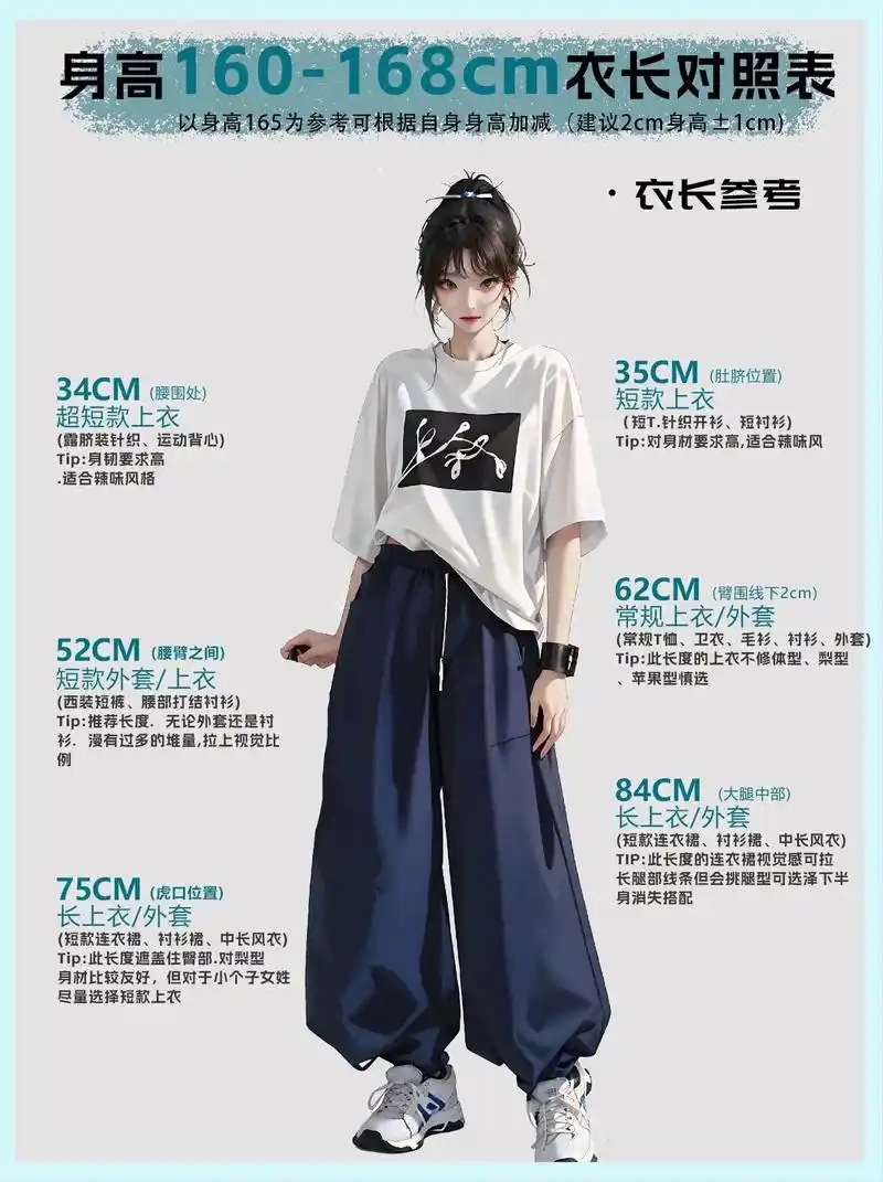 不同身高衣长裙长对照表 快和姐妹一起学.#聚众出品 #oot - 抖音