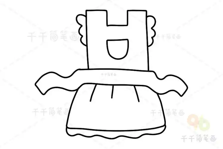 粉色女士围裙简笔画