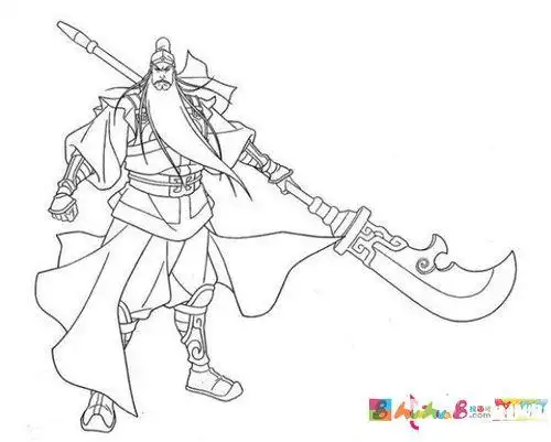 简笔画怎么画涂色带步骤图三国演义人物简笔画关羽2张关羽简笔画动漫