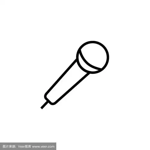 麦克风线图标隔离在白色背景