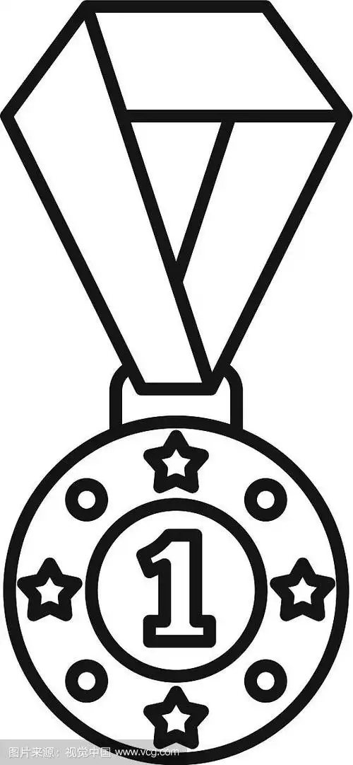 击剑奖章的图标轮廓风格