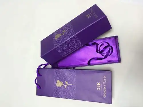 金箔玫瑰花盒 紫色烫金玫瑰花盒 珠海工艺品包装盒