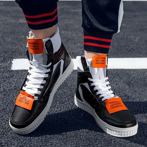 秋冬季帅气的潮流街头时沿潮酷高帮板鞋休闲运动个性fashion男鞋