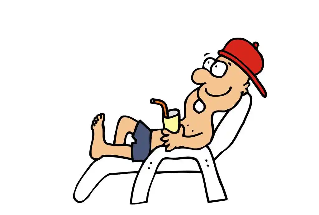 卡通矢量度假上的躺椅