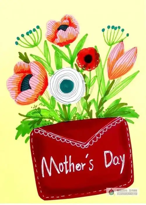 儿童画教程|综合创意画——送给妈妈母亲节的礼物!
