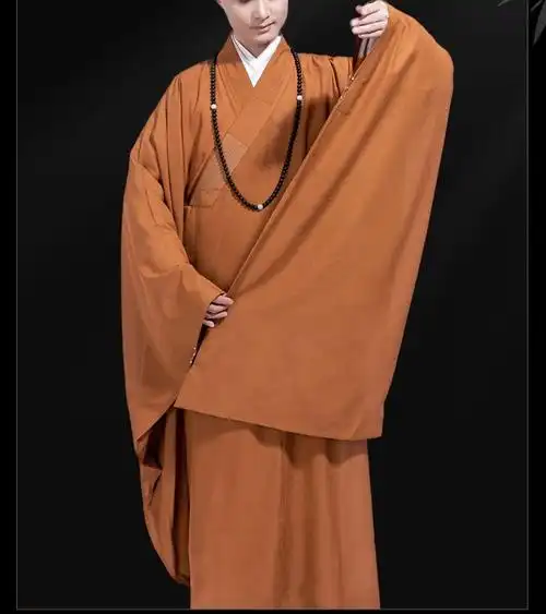 缎梵广袖海青僧服居士服男女款海清夏季薄款四季僧衣橄榄绿和尚服