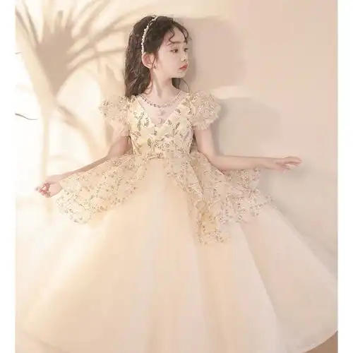 儿童礼服花童婚礼小女孩生日公主裙婚纱主持人女童服