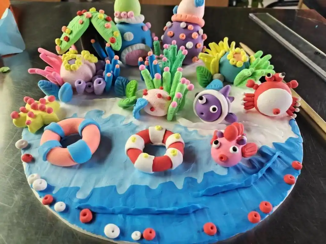 超清黏土手工(海底世界)幼教环创作业