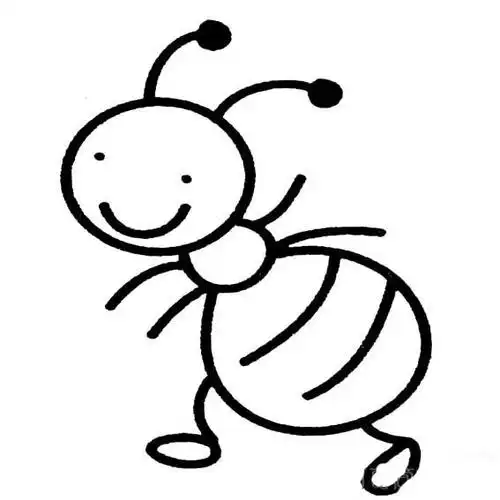 昆虫简笔画小蚂蚁的画法图片