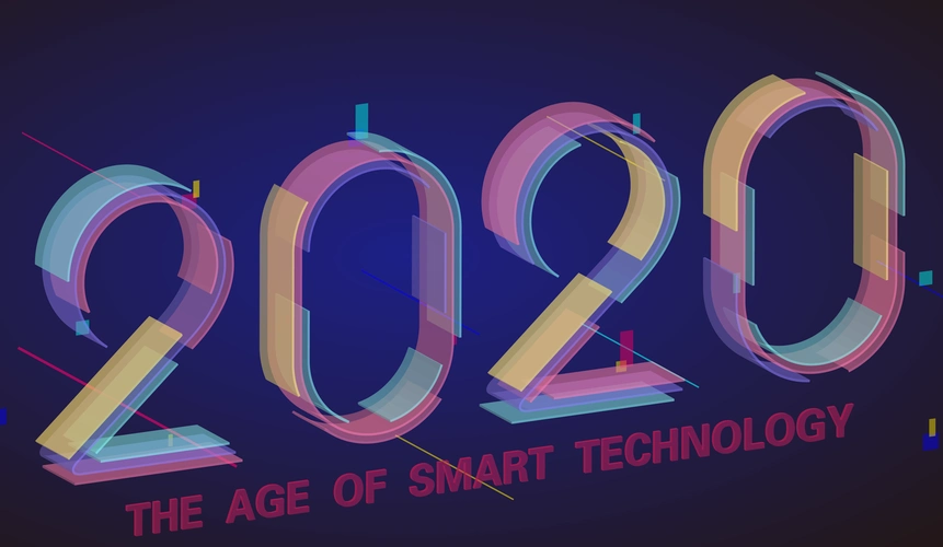 2020鼠年艺术文字高清桌面壁纸