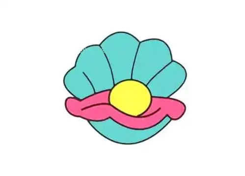 蚌彩色简笔画简笔画珍珠蚌很简单河蚌简笔画图片简笔画画珍珠蚌珍珠