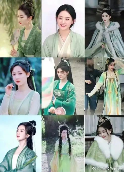 杨紫#女明星古装绿色系合集,一眼望去不知道谁最美,只挑出个最普的