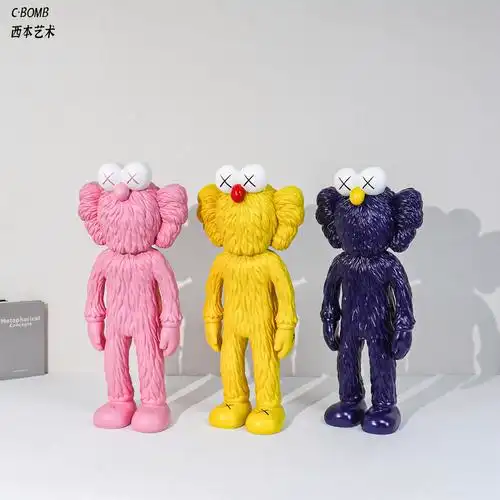 kaws大摆件雕塑芝麻街公仔大号暴力熊网红潮玩样板房客厅落地装饰