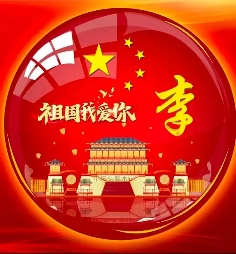 姓氏头像 李姓氏国庆头像 - 抖音