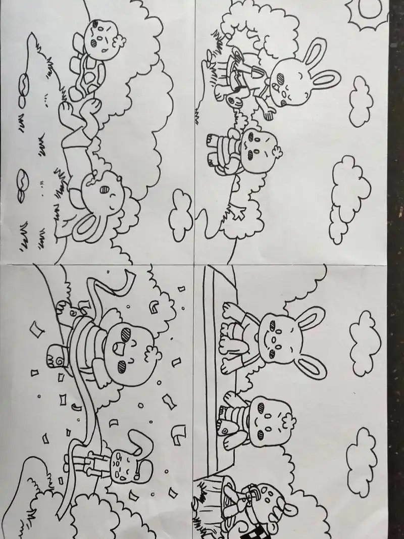 龟兔赛跑连环画～ 第一张临摹第二张网图～