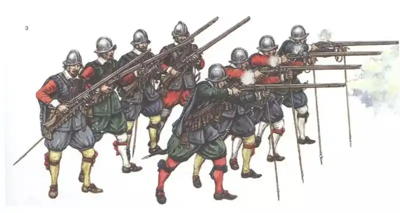 到1601年,位于佛兰德斯的西班牙军队装备的火枪中,重型火绳枪与轻型